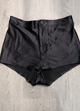 American Apparel Black Disco Shorts Made in USA Indie Sleaze Y2K Large